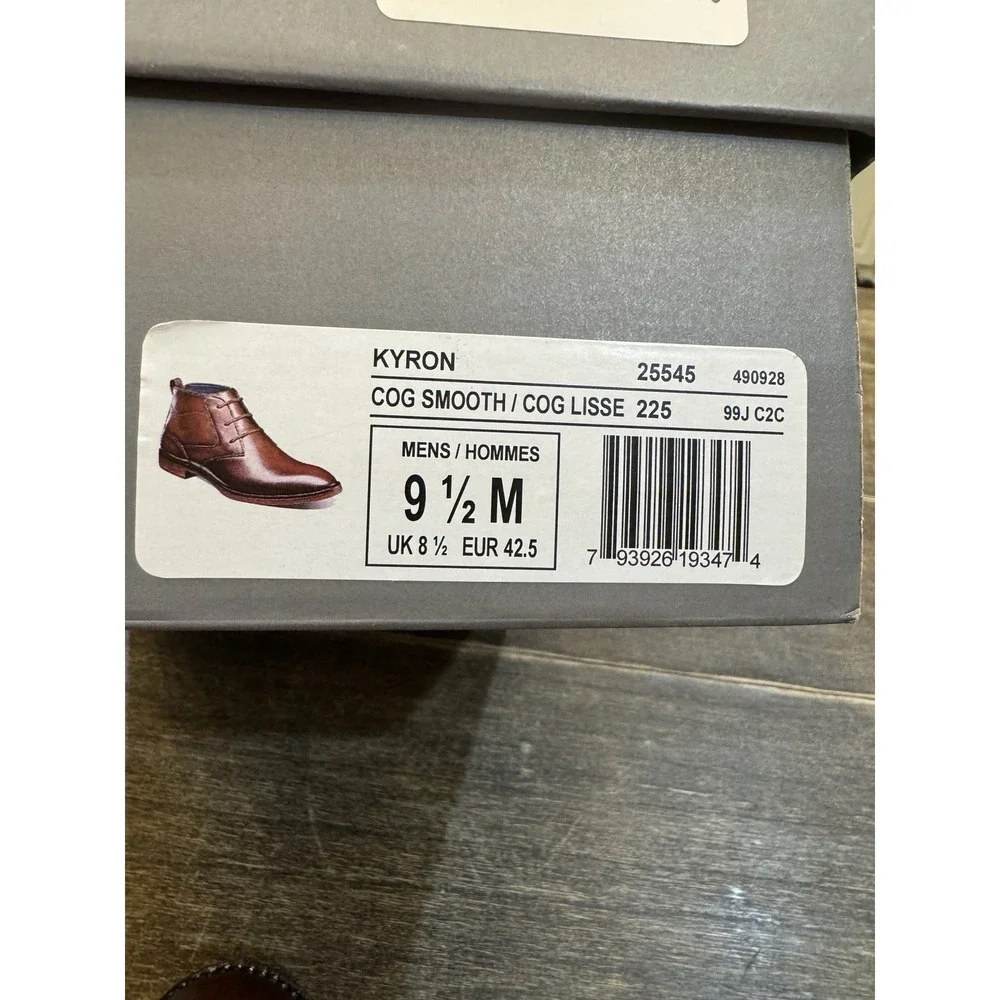 Stacy Adams Kyron Plain Toe Lace Up Chukka Boots in Cognac Size 9.5